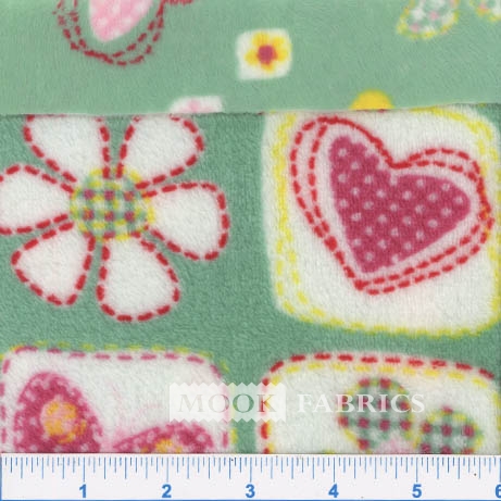 Fleece Flannel 2-Sided, 160003 Flower Heart » Mook Fabrics