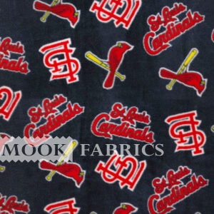 MLB St Louis Cardinals Blue Fleece Fabric by the Yard 6517 B 
