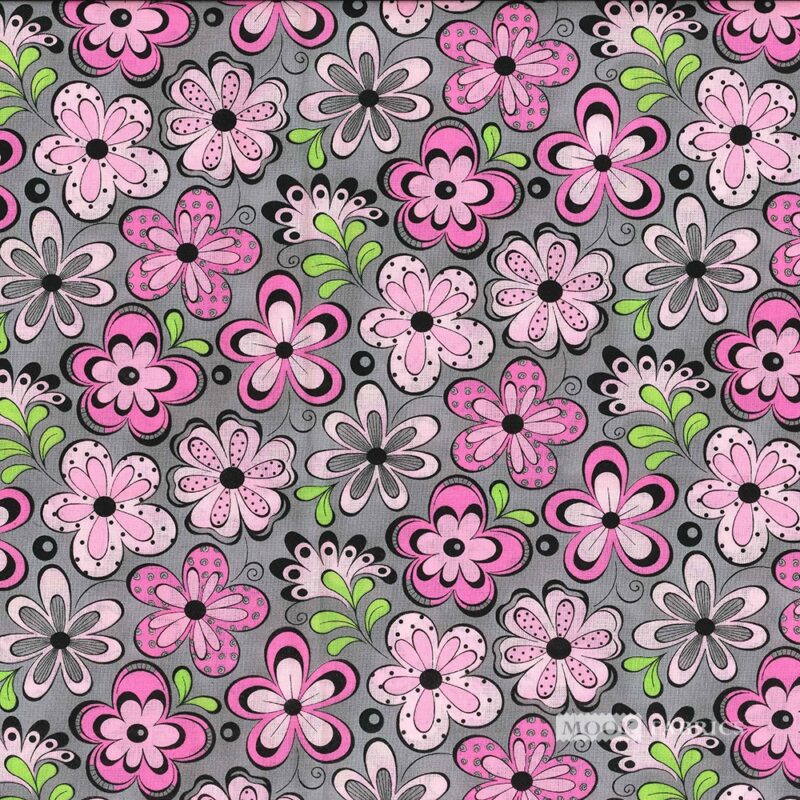 Daisy Blossoms Pink Fabric Traditions Fabric
