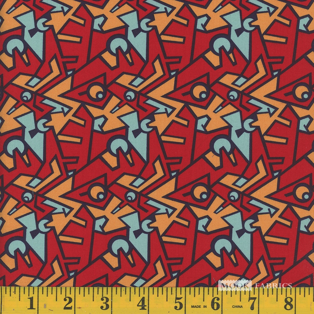 ITEM #115619 – COTTON 100% 45”, R61-007-1 ABSTRACTS RED